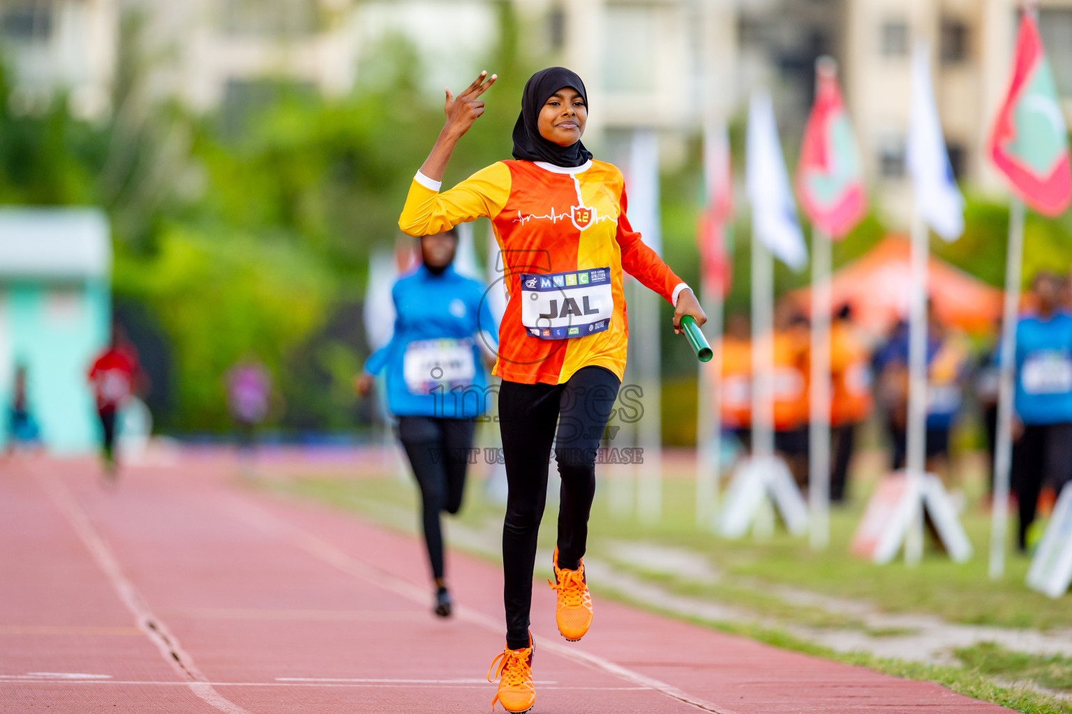 Day 4 of MWSC Interschool Athletics Championships 2024 held in Hulhumale Running Track, Hulhumale, Maldives on Tuesday, 12th November 2024. Photos by: Nausham Waheed / Images.mv