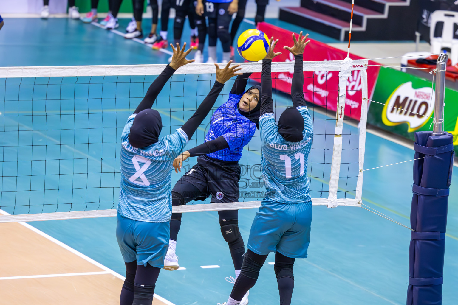 Club WAMCO vs Police Club in the final of National Volleyball Championship 2024 (women's division) was held in Social Center Indoor Hall on Thursday, 24th October 2024. 
Photos: Ismail Thoriq / images.mv