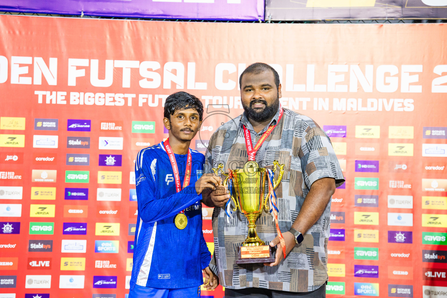 AA. Mathiveri VS AA. Thoddoo in Atoll Round Final on Day 20 of Golden Futsal Challenge 2025 was held on Thursday, 23rd January 2025, in Hulhumale', Maldives. Photos: Abdulla Abeed / images.mv