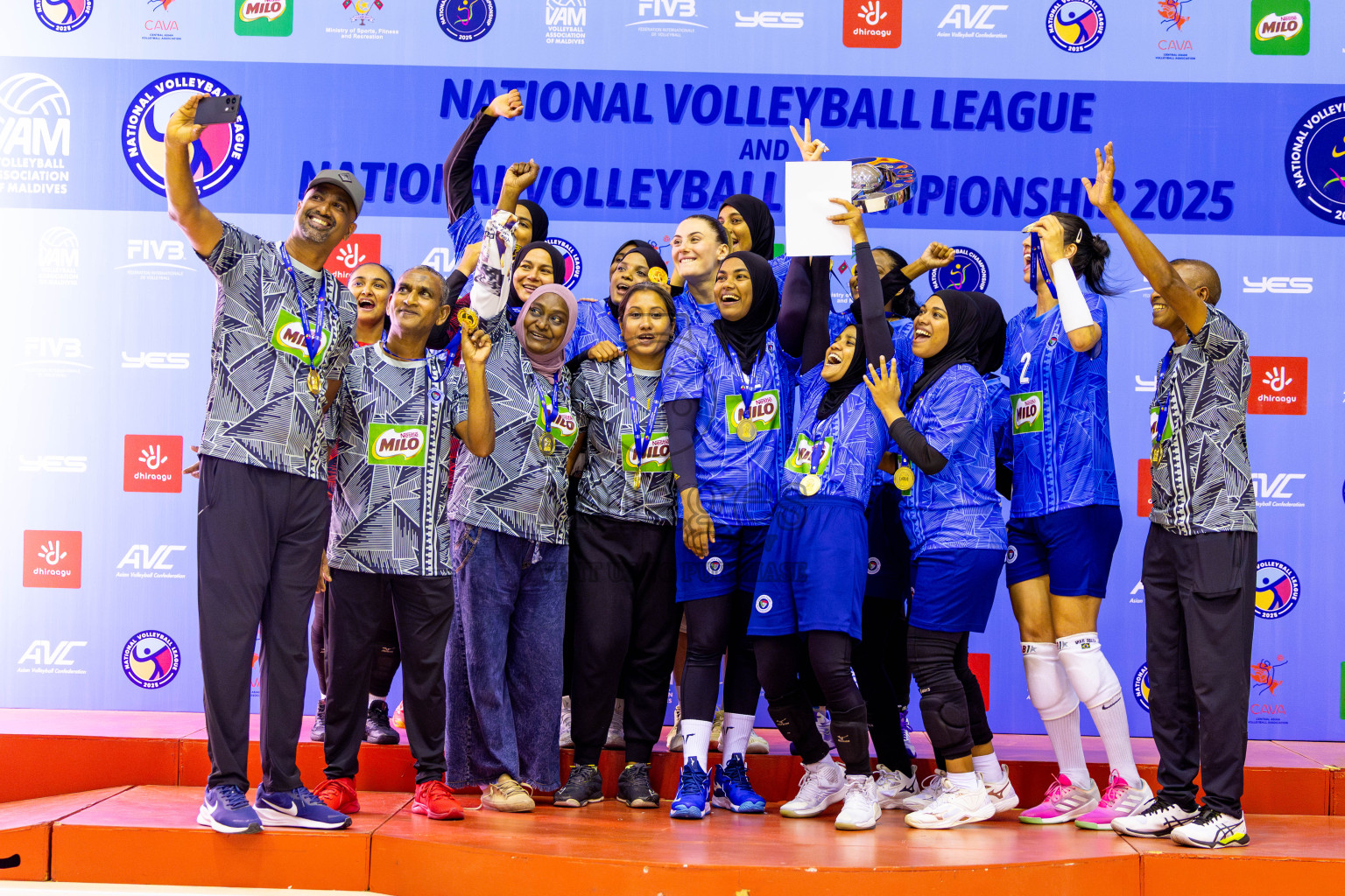 Police Club vs Club Wamco in the Final of Women's Division of National Volleyball League 2025 held in Male', Maldives on Sunday, 27th April 2025 at Social Center Indoor Hall Photos By: Nausham Waheed / images.mv