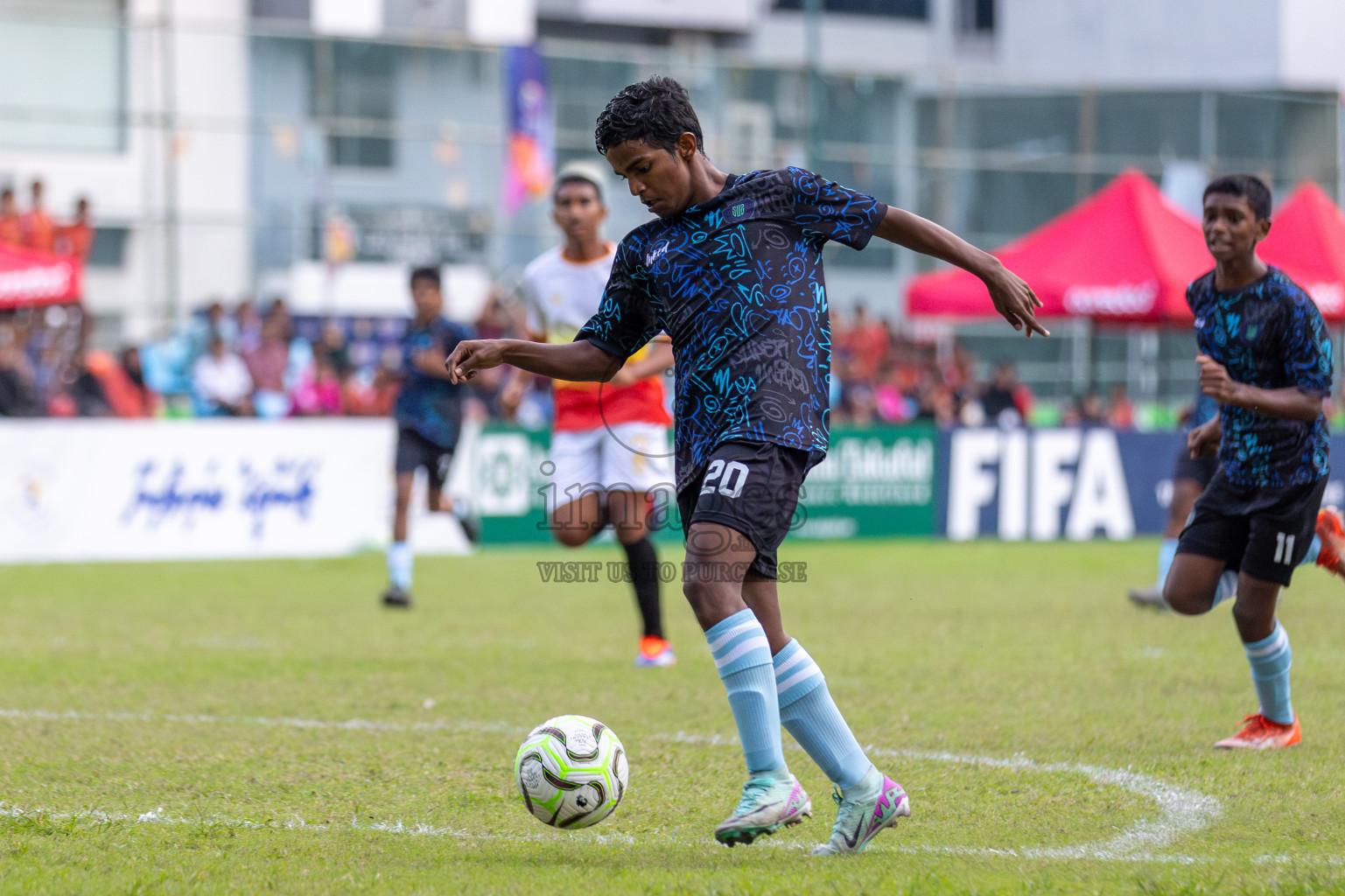 Club Eagles vs Super United Sports (U14) in Day 4 of Dhivehi Youth League 2024 held at Henveiru Stadium on Thursday, 28th November 2024. Photos: Shuu Abdul Sattar/ Images.mv