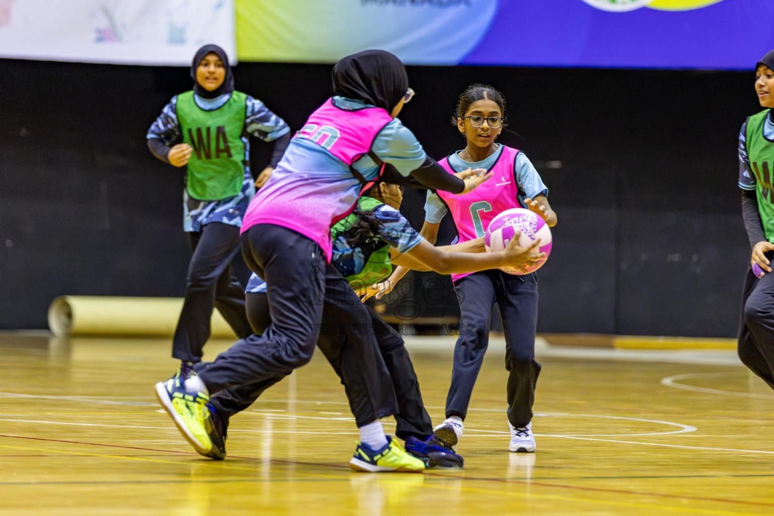 High Flyers vs Netkids B in Day 3 of 3rd Netball Junior Championship, held at Social Center on Tuesday, 21st January 2025 . 
Photos: Hassan Simah / images.mv