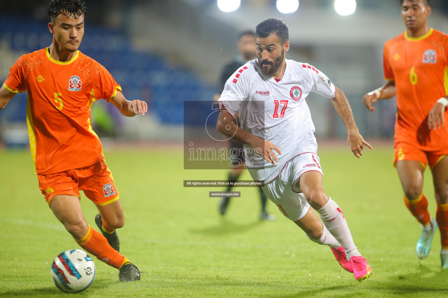 Bhutan vs Lebanon in SAFF Championship 2023 held in Sree Kanteerava Stadium, Bengaluru, India, on Sunday, 25th June 2023. Photos: Hassan Simah / images.mv