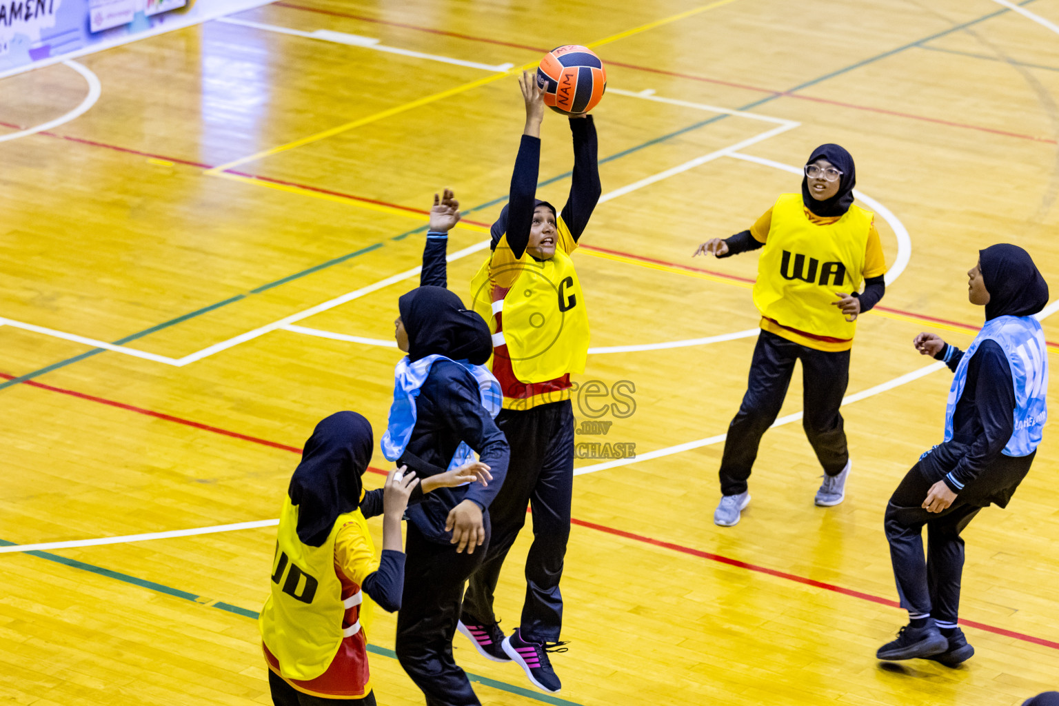 Day 1 of 25th Milo Inter-School Netball Tournament was held in Social Center at Male', Maldives on Thursday, 8th August 2024. Photos: Nausham Waheed / images.mv