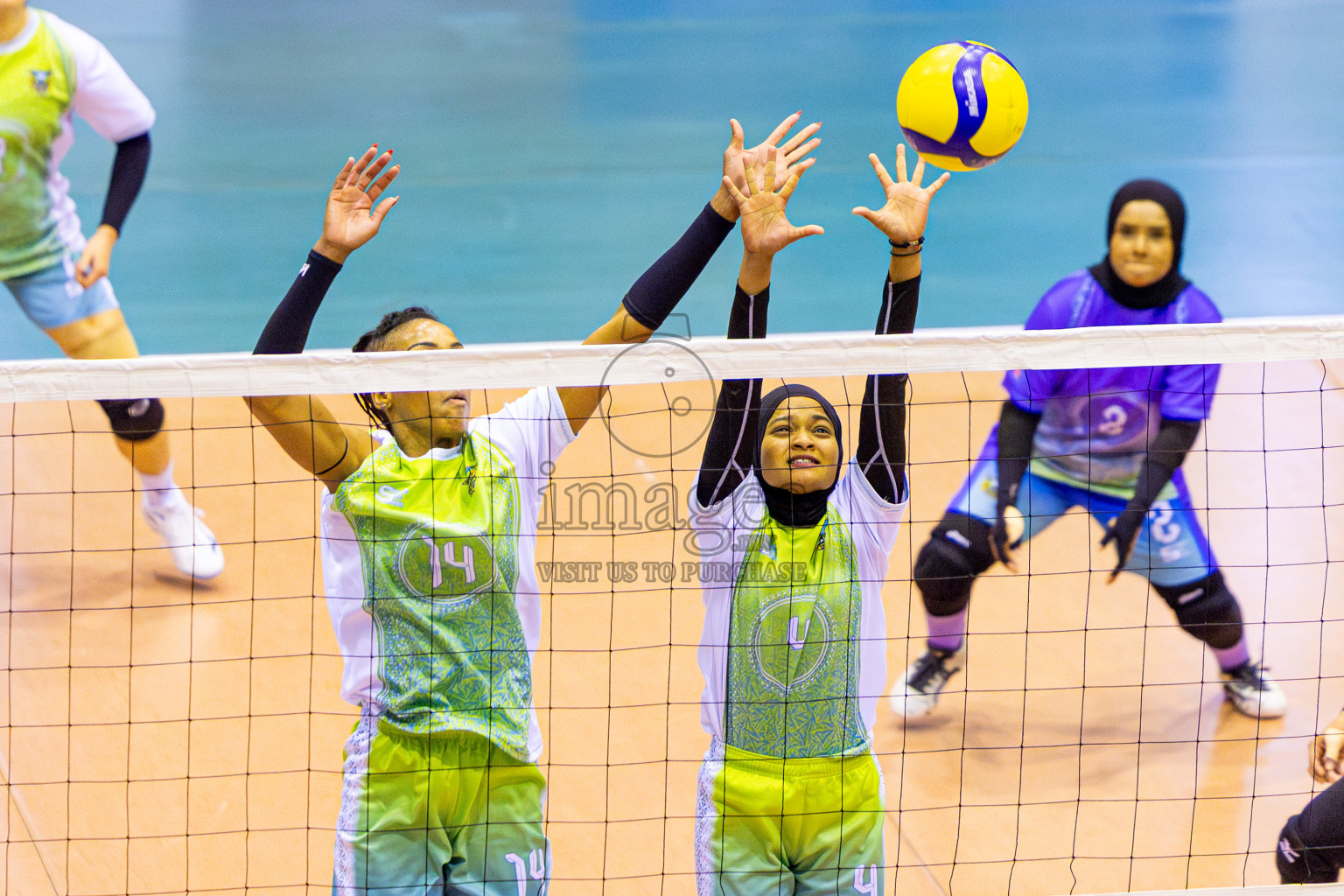 Police Club vs Club Wamco in the Final of Women's Division of National Volleyball League 2025 held in Male', Maldives on Sunday, 27th April 2025 at Social Center Indoor Hall Photos By: Nausham Waheed / images.mv