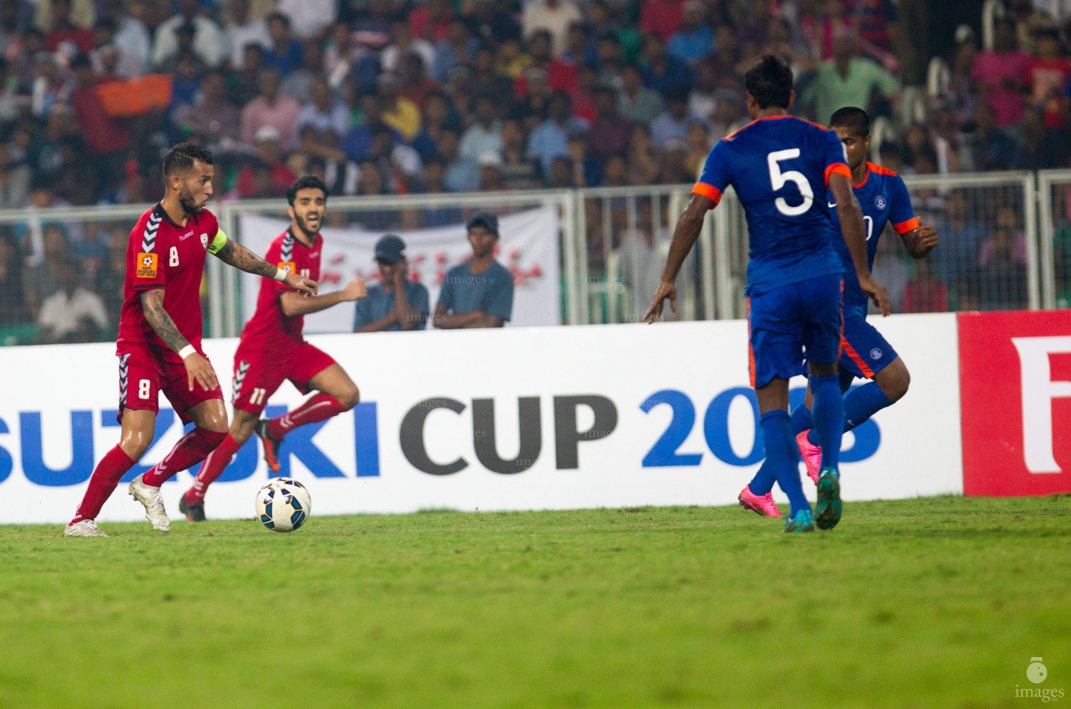 Afghanistan players celebrates their win against India in the final of the SAFF Suzuki Cup 2015  held in Thiruvananthapuram, India, Sunday, January. 03, 2015.  (Images.mv Photo/ Mohamed Ahsan).