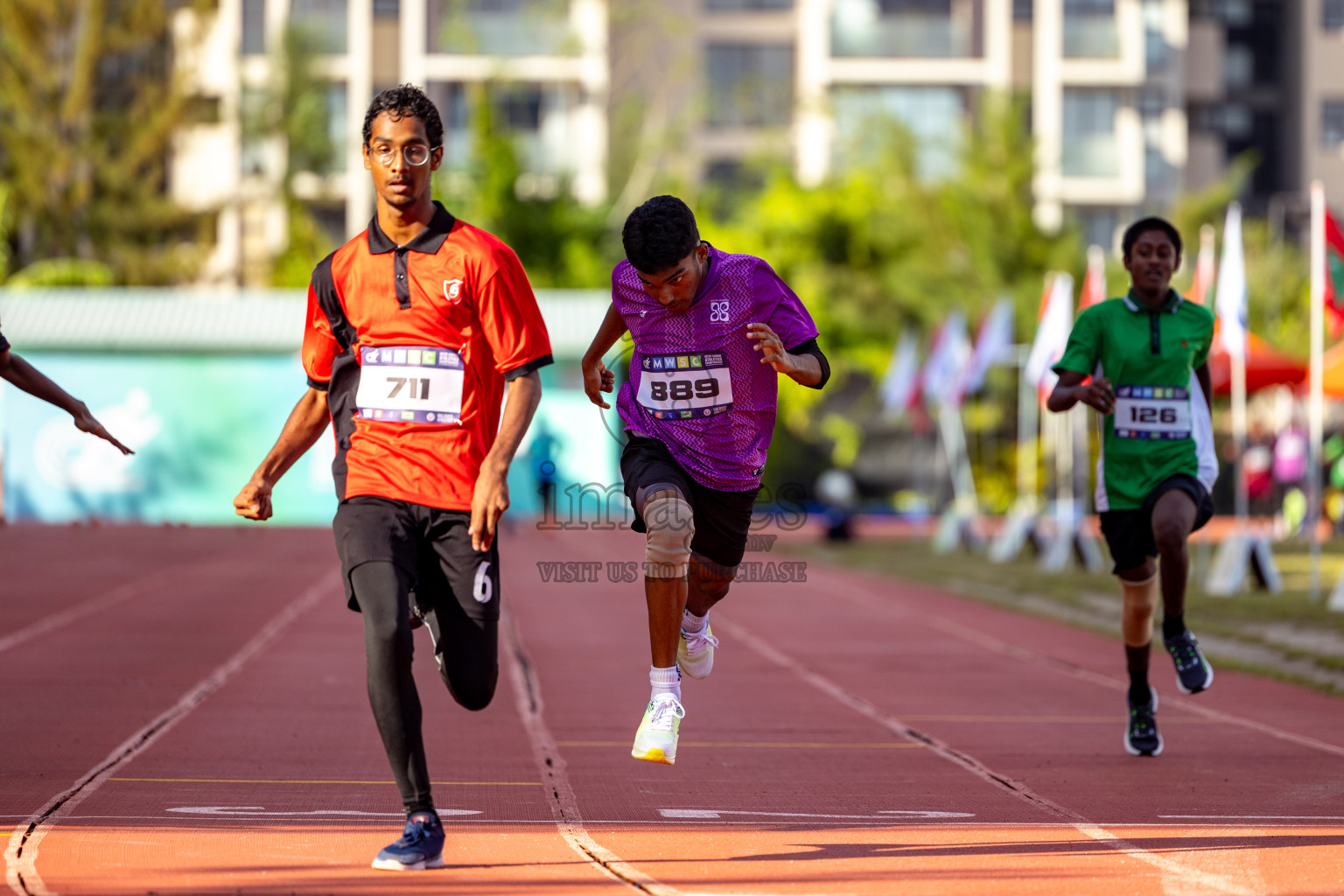 Day 1 of MWSC Interschool Athletics Championships 2024 held in Hulhumale Running Track, Hulhumale, Maldives on Saturday, 9th November 2024. 
Photos by: Hassan Simah / Images.mv