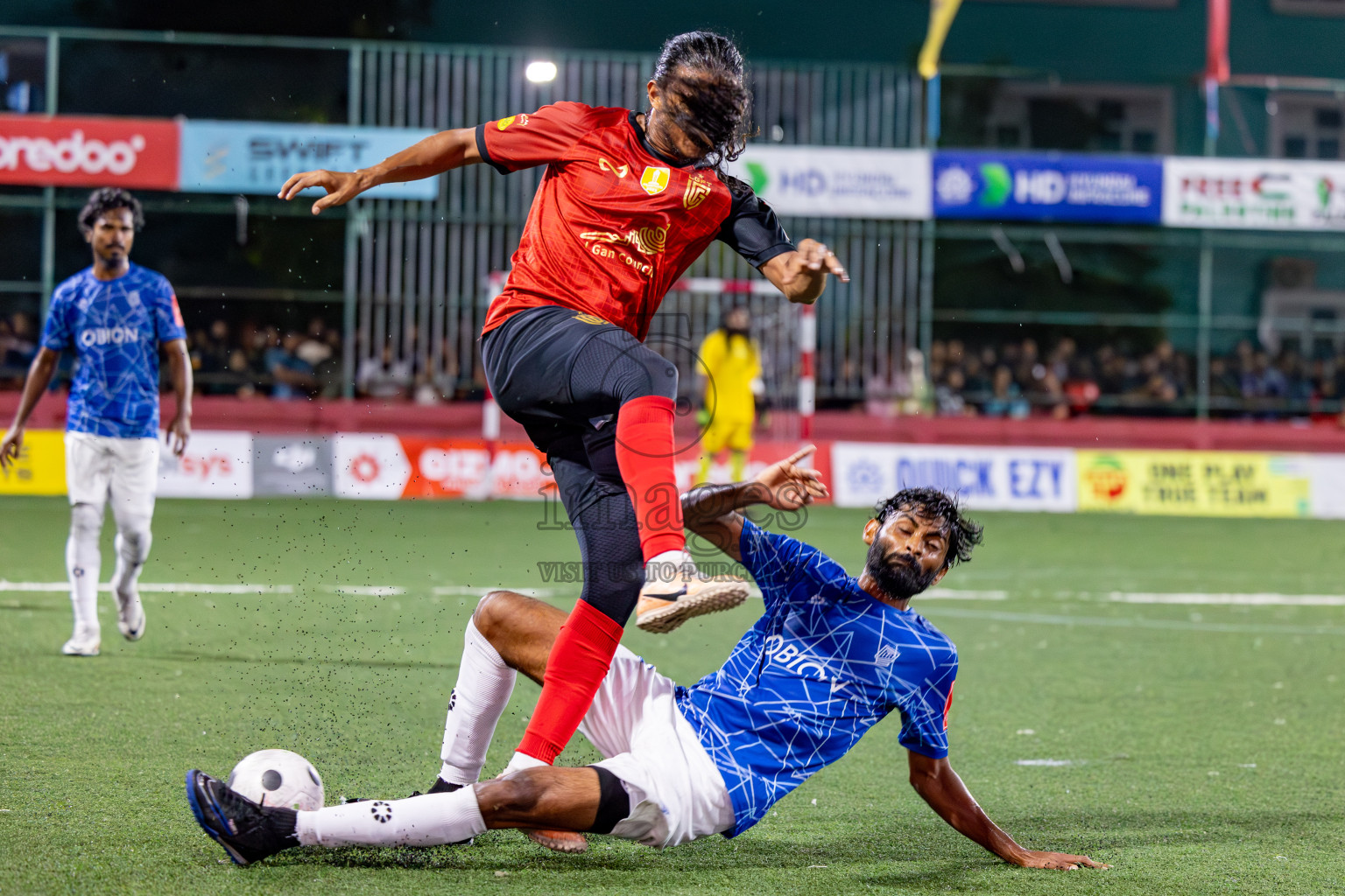 L. Gan VS HDh. Naivaadhoo in Round of 16 on Day 40 of Golden Futsal Challenge 2024 which was held on Tuesday, 27th February 2024, in Hulhumale', Maldives Photos: Hassan Simah / images.mv