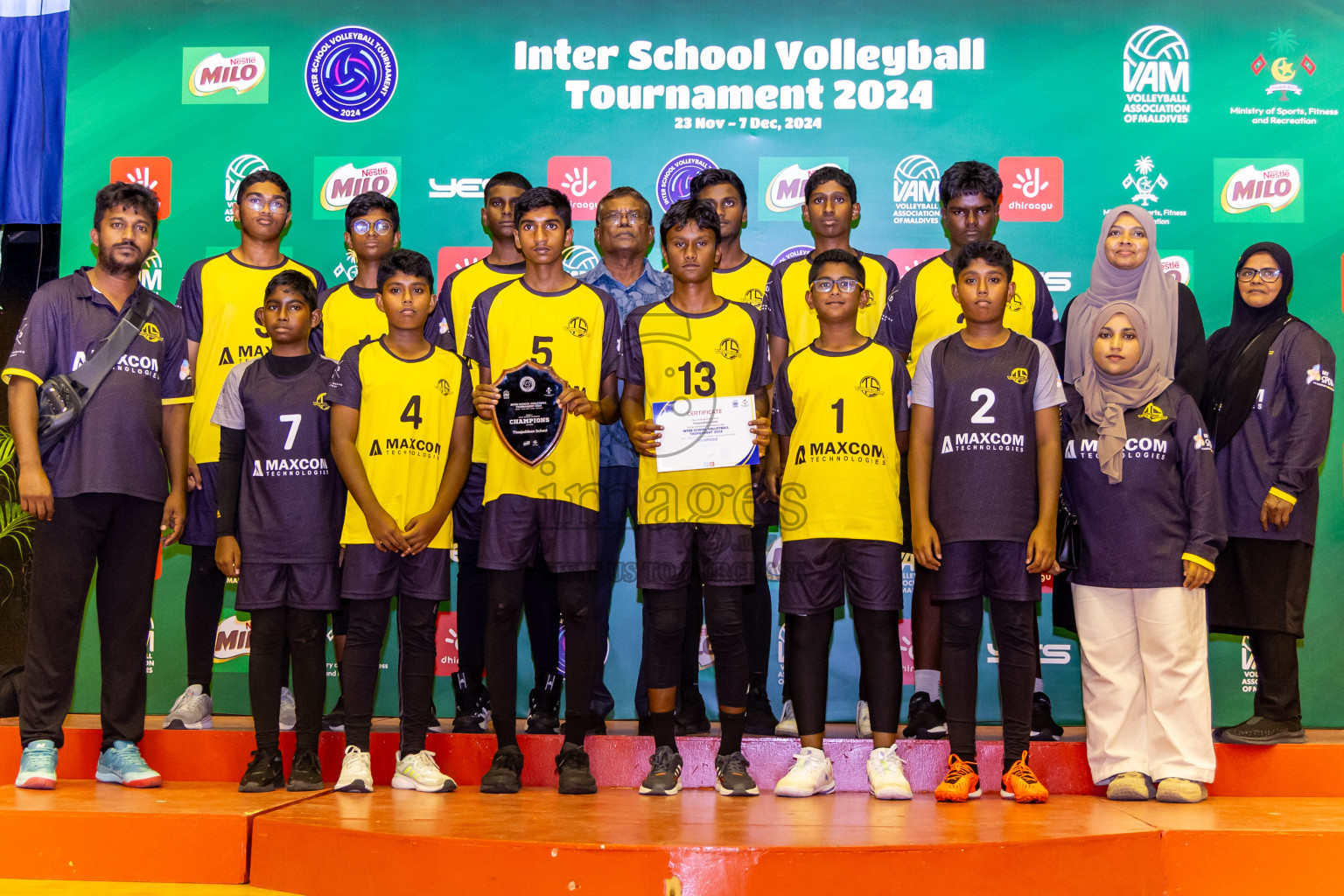 Finals of Interschool Volleyball Tournament 2024 was held in Social Center at Male', Maldives on Friday, 6th December 2024. Photos: Nausham Waheed / images.mv