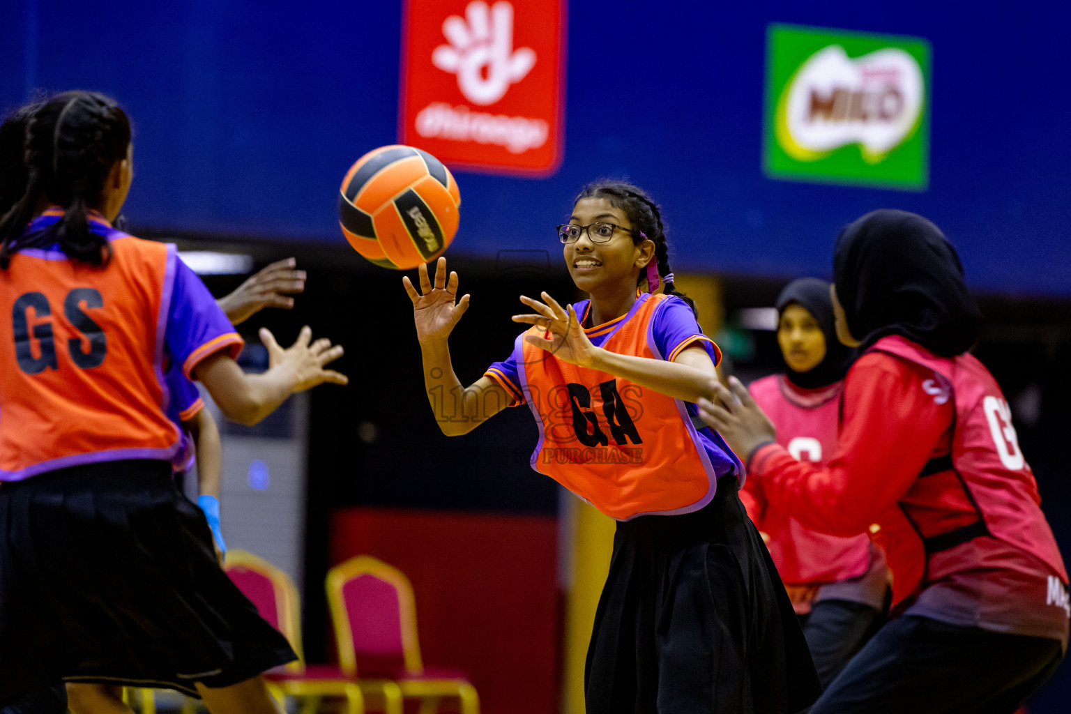 Day 4 of 25th Inter-School Netball Tournament was held in Social Center at Male', Maldives on Monday, 12th August 2024. Photos: Nausham Waheed / images.mvbv c