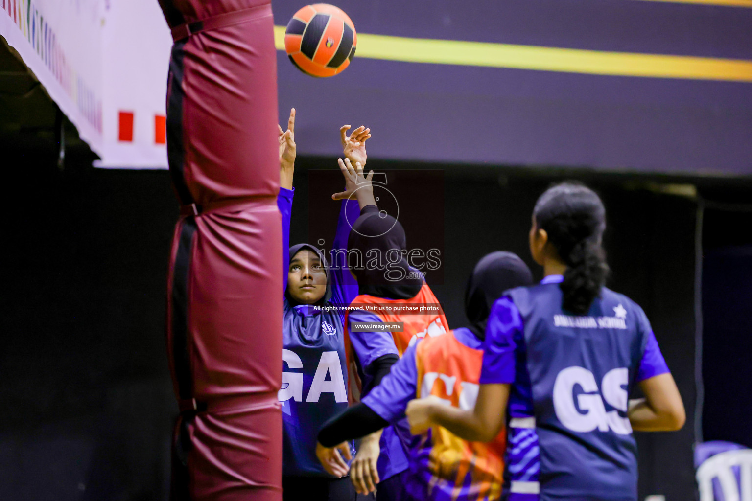 Day 9 of 24th Interschool Netball Tournament 2023 was held in Social Center, Male', Maldives on 4th November 2023. Photos: Hassan Simah / images.mv