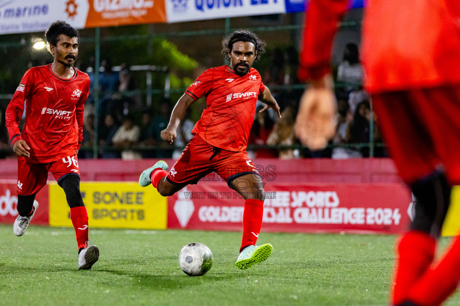 M Dhiggaru VS M Muli in Day 25 of Golden Futsal Challenge 2024 was held on Thursday , 8th February 2024 in Hulhumale', Maldives Photos: Nausham Waheed / images.mv