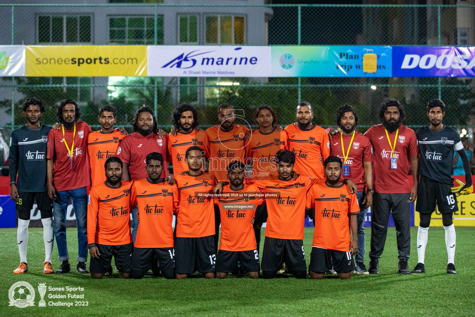 Th. Hirilandhoo vs Th. Omadhoo in Day 4 of Golden Futsal Challenge 2023 on 08 February 2023 in Hulhumale, Male, Maldives