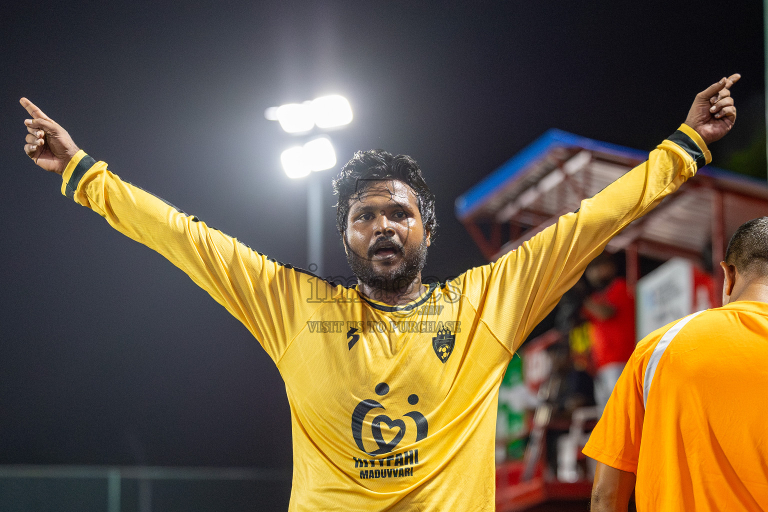 M. Veyvah vs M. Maduvvari in Day 12 of Golden Futsal Challenge 2025 was held on Thursday, 16th January 2025, in Hulhumale', Maldives Photos: Mohamed Mahfooz Moosa / images.mv