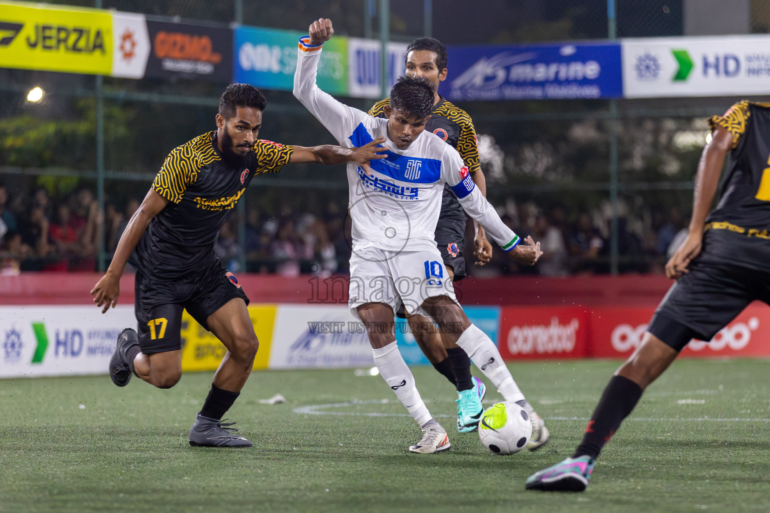 S Hithadhoo vs S Maradhoo in Day 18 of Golden Futsal Challenge 2024 was held on Thursday, 1st February 2024, in Hulhumale', Maldives Photos: Mohamed Mahfooz Moosa, / images.mv