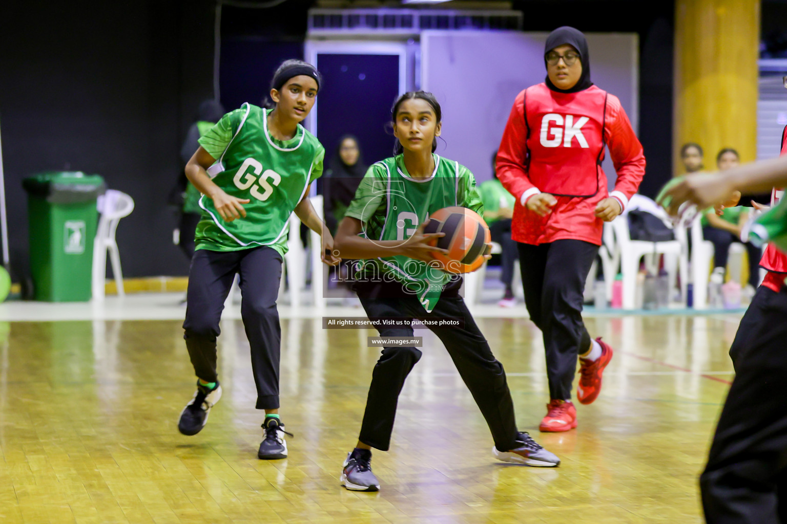 Day 9 of 24th Interschool Netball Tournament 2023 was held in Social Center, Male', Maldives on 4th November 2023. Photos: Hassan Simah / images.mv