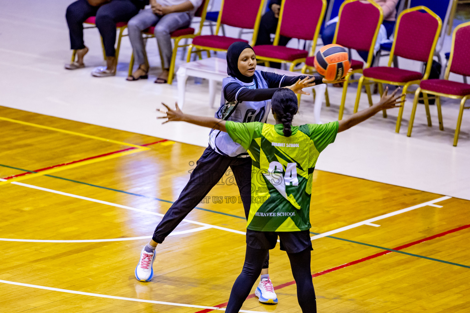 Day 3 of 25th Inter-School Netball Tournament was held in Social Center at Male', Maldives on Sunday, 11th August 2024. Photos: Nausham Waheed / images.mv