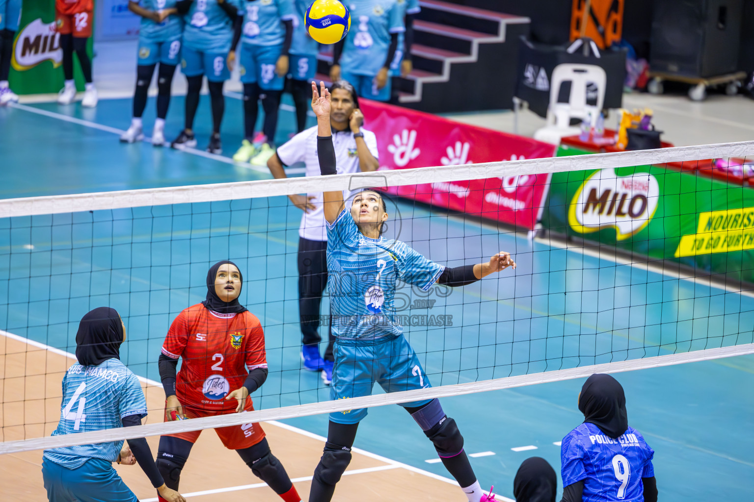 Club WAMCO vs Police Club in the final of National Volleyball Championship 2024 (women's division) was held in Social Center Indoor Hall on Thursday, 24th October 2024. 
Photos: Ismail Thoriq / images.mv