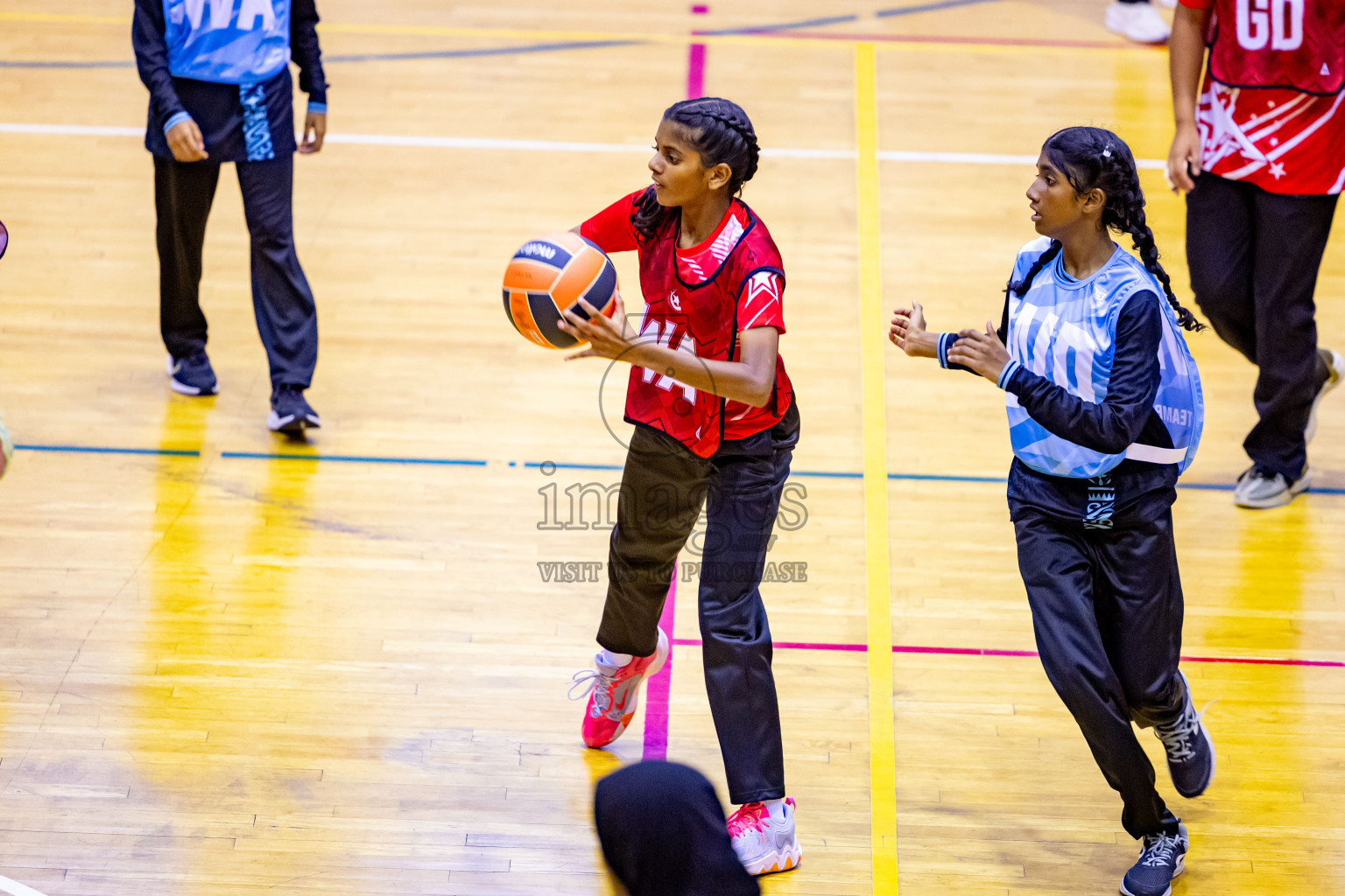 Day 10 of 25th Inter-School Netball Tournament was held in Social Center at Male', Maldives on Tuesday, 20th August 2024. Photos: Nausham Waheed / images.mv