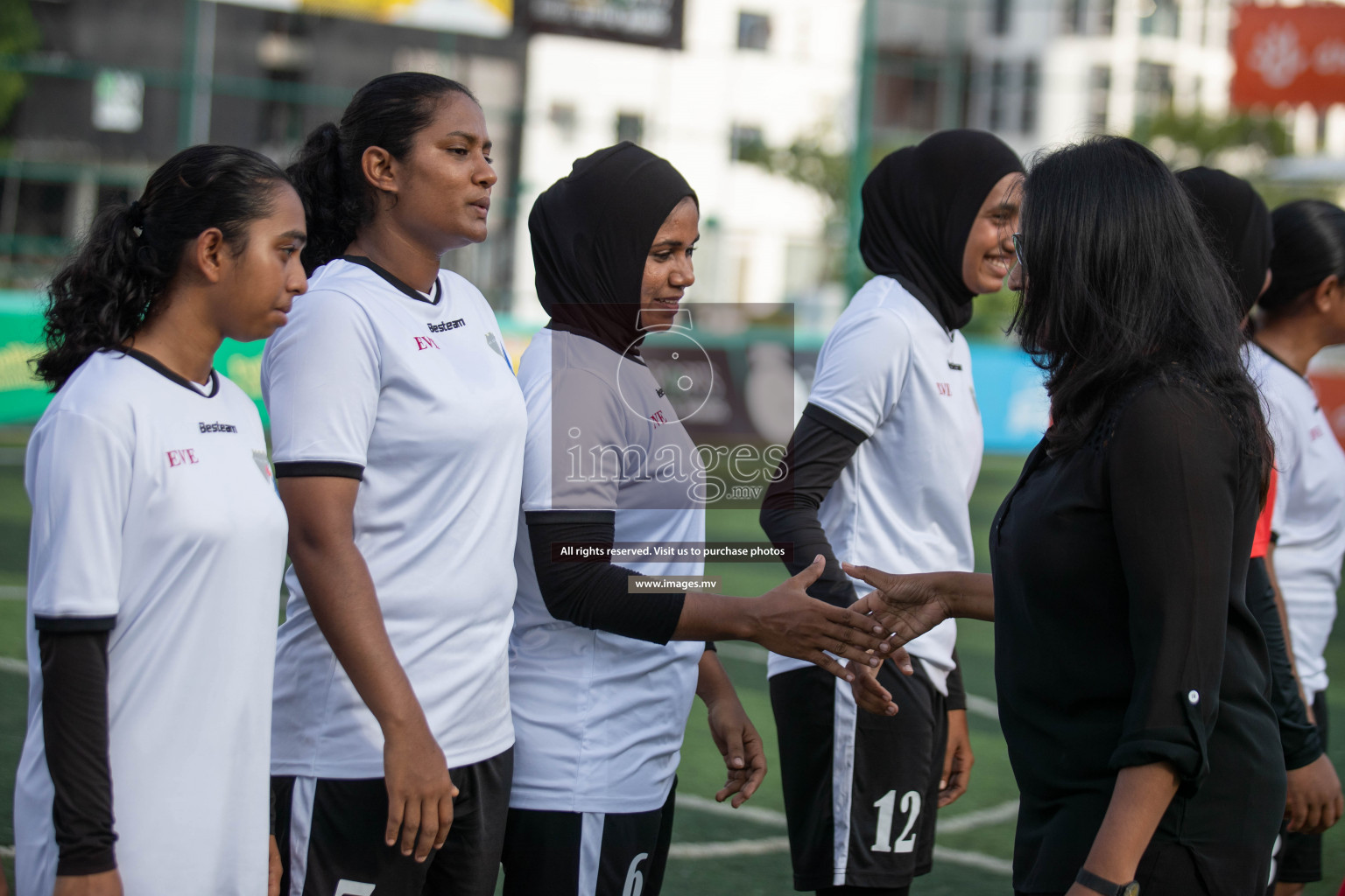 Maldives Ports Limited vs Dhivehi Sifainge Club in the semi finals of 18/30 Women's Futsal Fiesta 2019 on 27th April 2019, held in Hulhumale Photos: Hassan Simah / images.mv