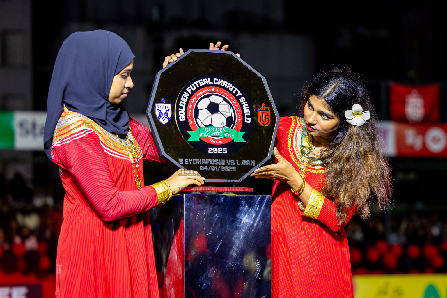 Opening of Golden Futsal Challenge 2025 with Charity Shield Match between L.Gan vs B.Eydhafushi was held on Saturday, 4th January 2025, in Hulhumale', Maldives Photos: Nausham Waheed , Ismail Thoriq / images.mv