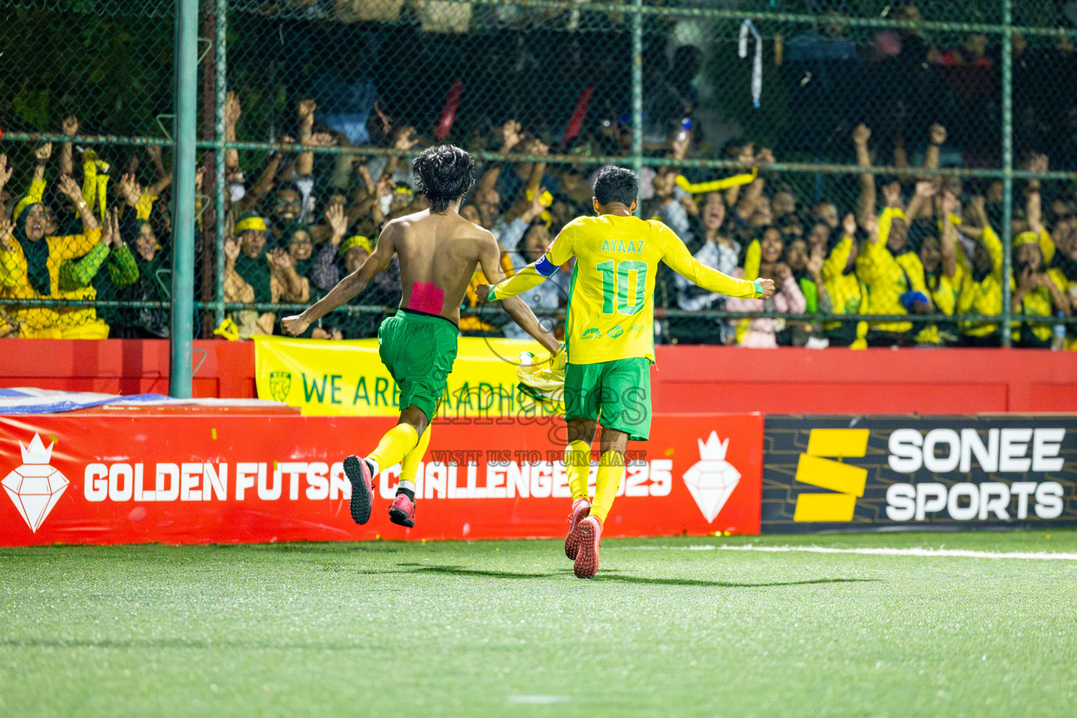 GA. Dhevvadhoo VS GDh. Vaadhoo in zone round on Day 32 of Golden Futsal Challenge 2025 was held on Wednesday , 5th February 2025, in Hulhumale', Maldives. 
Photos: Hassan Simah / images.mv