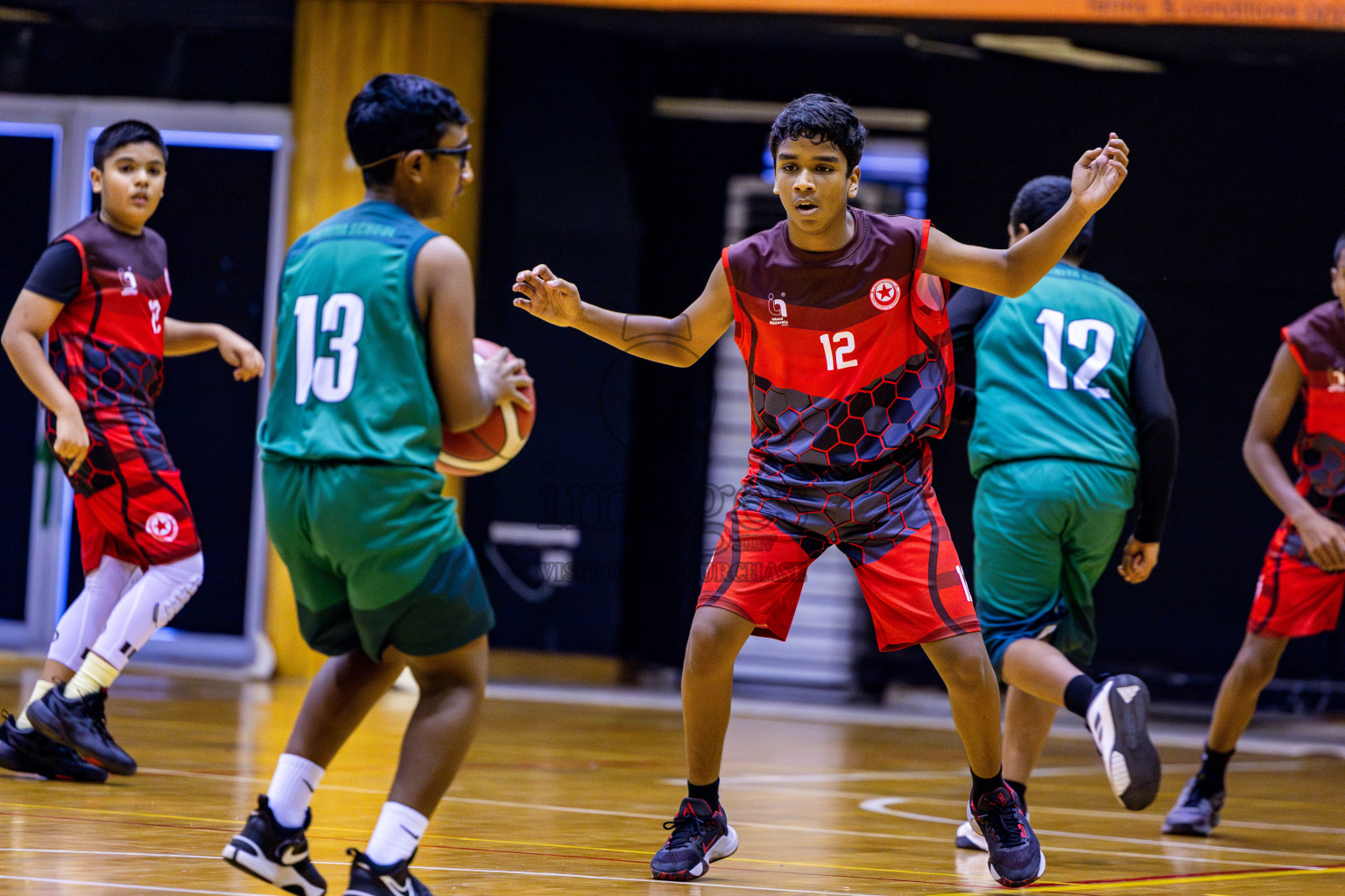 Aminiyya School vs Iskandhar School in day 26 of Junior Basketball Championship 2024 was held in Social Center, Male', Maldives on Tuesday, 10th December 2024. Photos: Nausham Waheed / images.mv