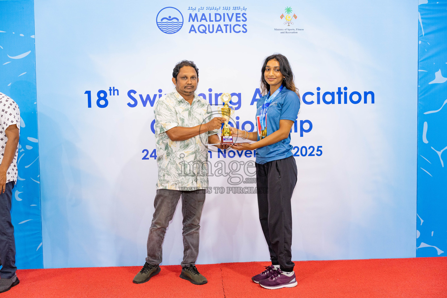 18th Swimming Association Championship 2025, Closing Ceremony was held on Saturday, 29th November 2025 at Swimming Track Hulhumale', Maldives. Photos: Areef Adam / images.mv