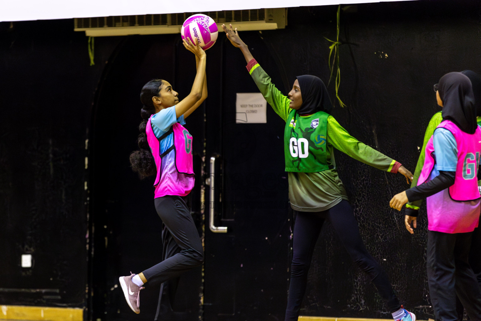 Young Netters B vs Fionti SC in Day 5 of 3rd Netball Junior Championship, held at Social Center on Thursday 23rd January 2025 . Photos: Shuu Abdul Sattar / images.mv