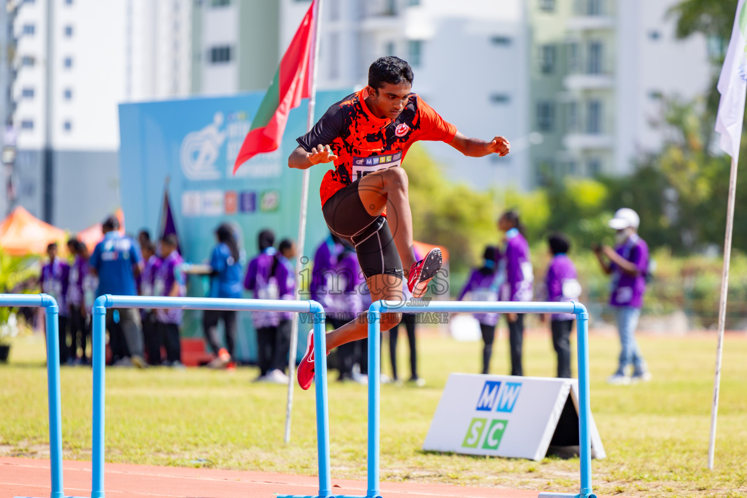 Day 4 of MWSC Interschool Athletics Championships 2024 held in Hulhumale Running Track, Hulhumale, Maldives on Tuesday, 12th November 2024. Photos by: Nausham Waheed / Images.mv