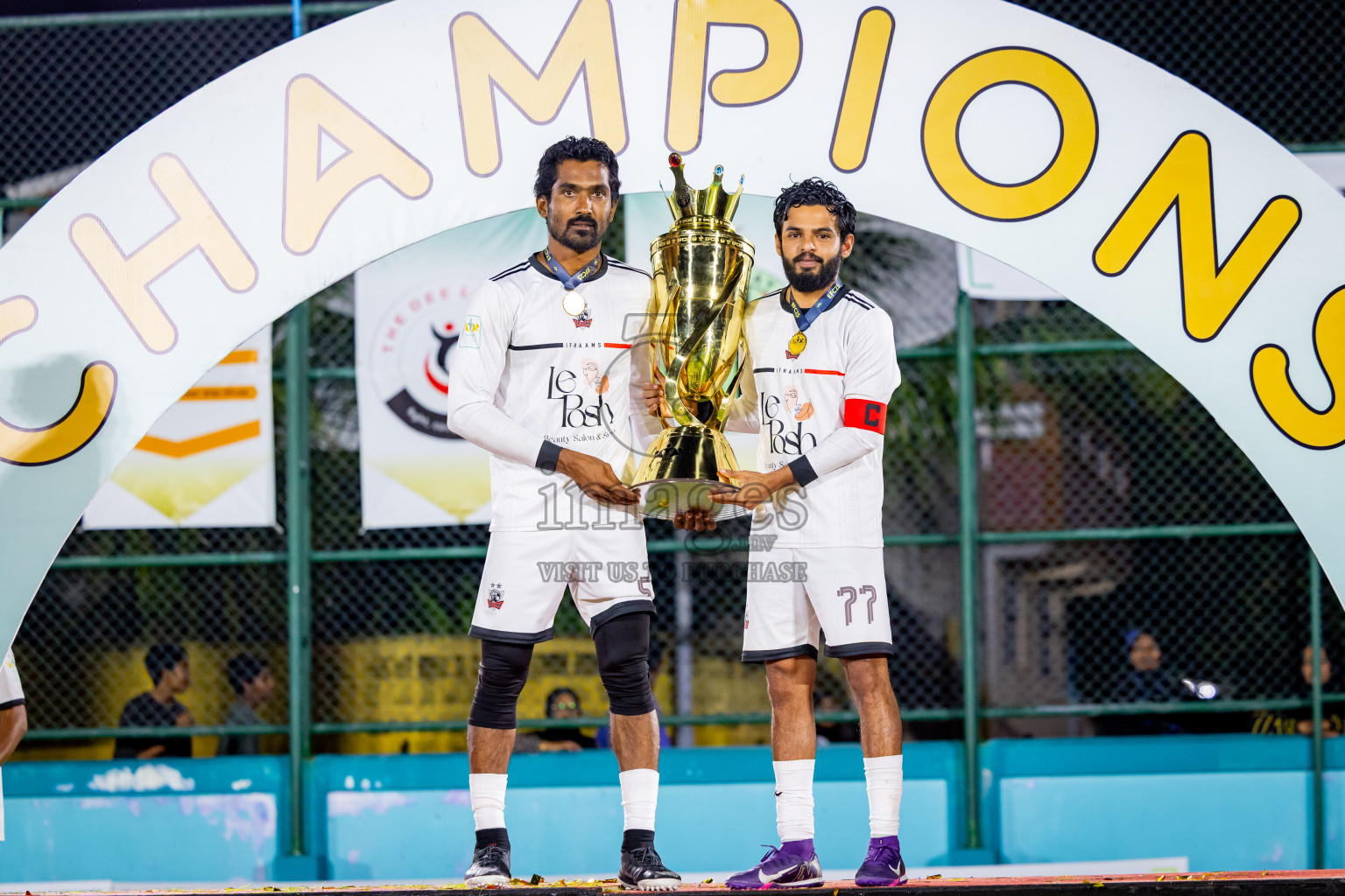 Ifhaams vs Dee Cee Jay SC in Final of Laamehi Dhiggaru Ekuveri Futsal Challenge 2025 was held on Tuesday, 29th July 2025, at Dhiggaru Futsal Ground, Dhiggaru, Maldives Photos: Nausham Waheed  / images.mv