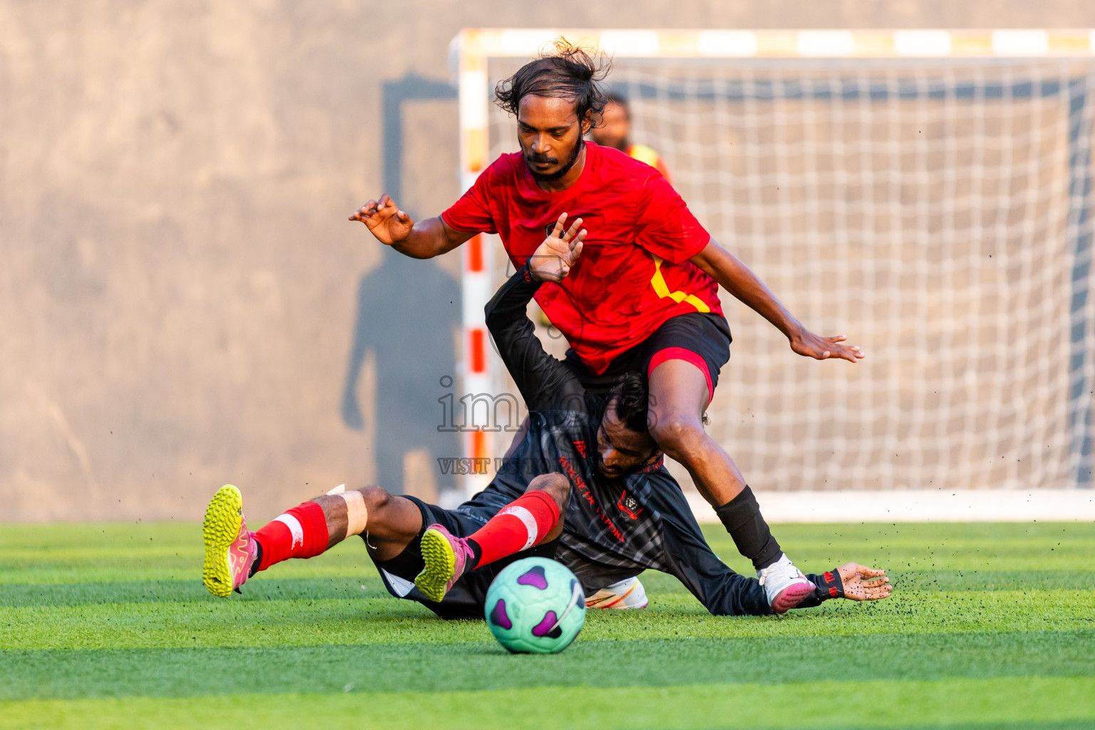 The One vs Banafsaa Kanmathi in Day 4 of BG Futsal Challenge 2024 was held on Friday, 15th March 2024, in Male', Maldives Photos: Nausham Waheed / images.mv