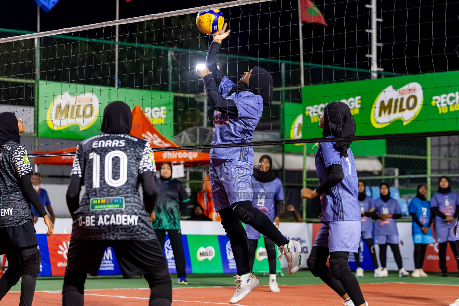 Goodies Sports Club vs Club Volleyball in Milo National Junior Volleyball Championship 2025 Day 4 was held on Tuesday, 25th November 2025 at Ekuveni Turf Court Male', Maldives. Photos: Nausham Waheed / images.mv
