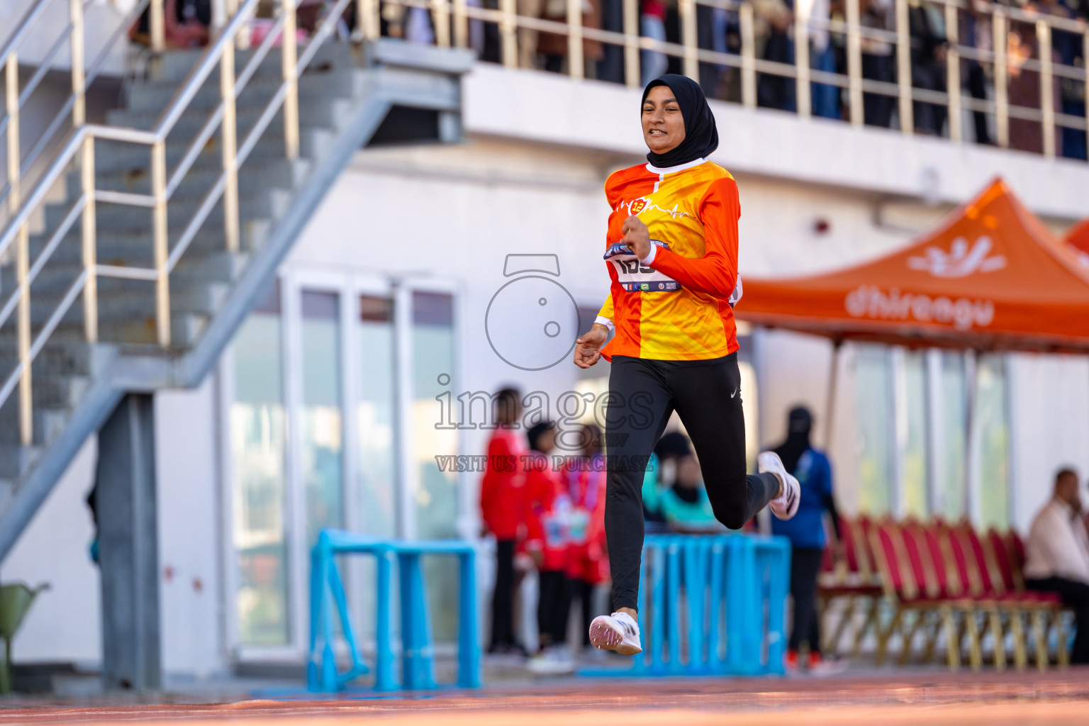 Day 4 of MWSC Interschool Athletics Championships 2024 held in Hulhumale Running Track, Hulhumale, Maldives on Tuesday, 12th November 2024. Photos by: Ismail Thoriq / Images.mv