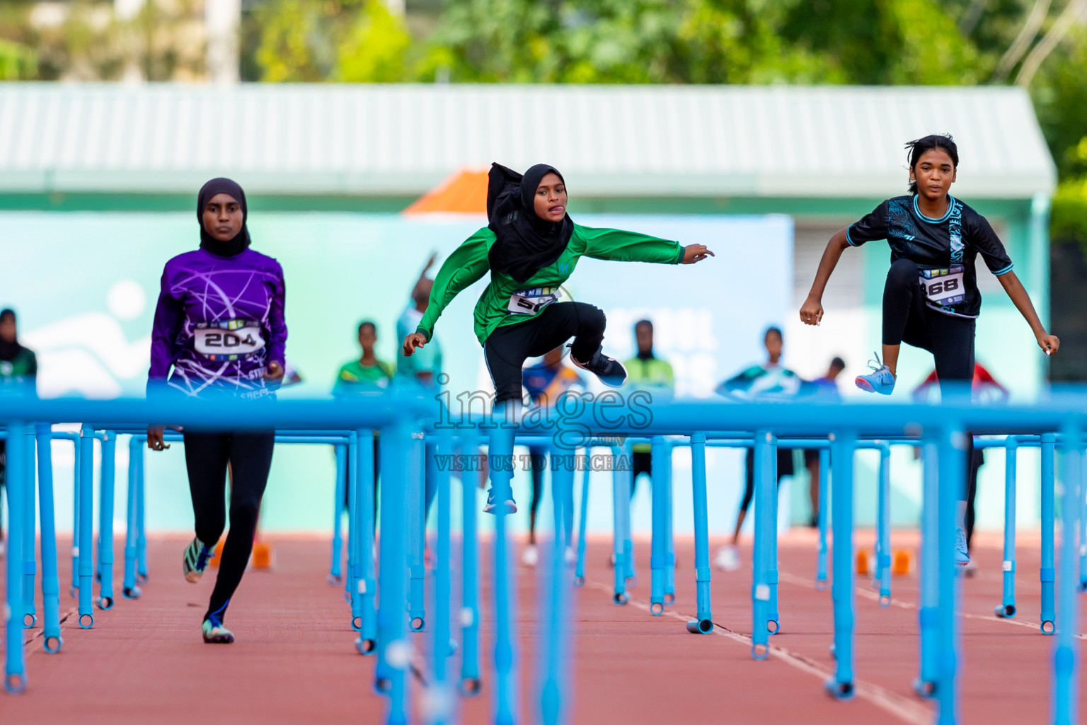 Day 4 of MWSC Interschool Athletics Championships 2024 held in Hulhumale Running Track, Hulhumale, Maldives on Tuesday, 12th November 2024. Photos by: Nausham Waheed / Images.mv