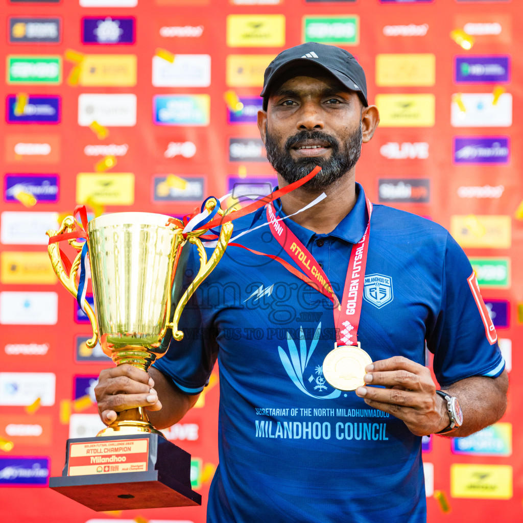Sh Kanditheemu vs Sh Milandhoo in Day 21 of Golden Futsal Challenge 2025 was held on Saturday , 25th January 2025, in Hulhumale', Maldives.
Photos: Ismail Thoriq / images.mv