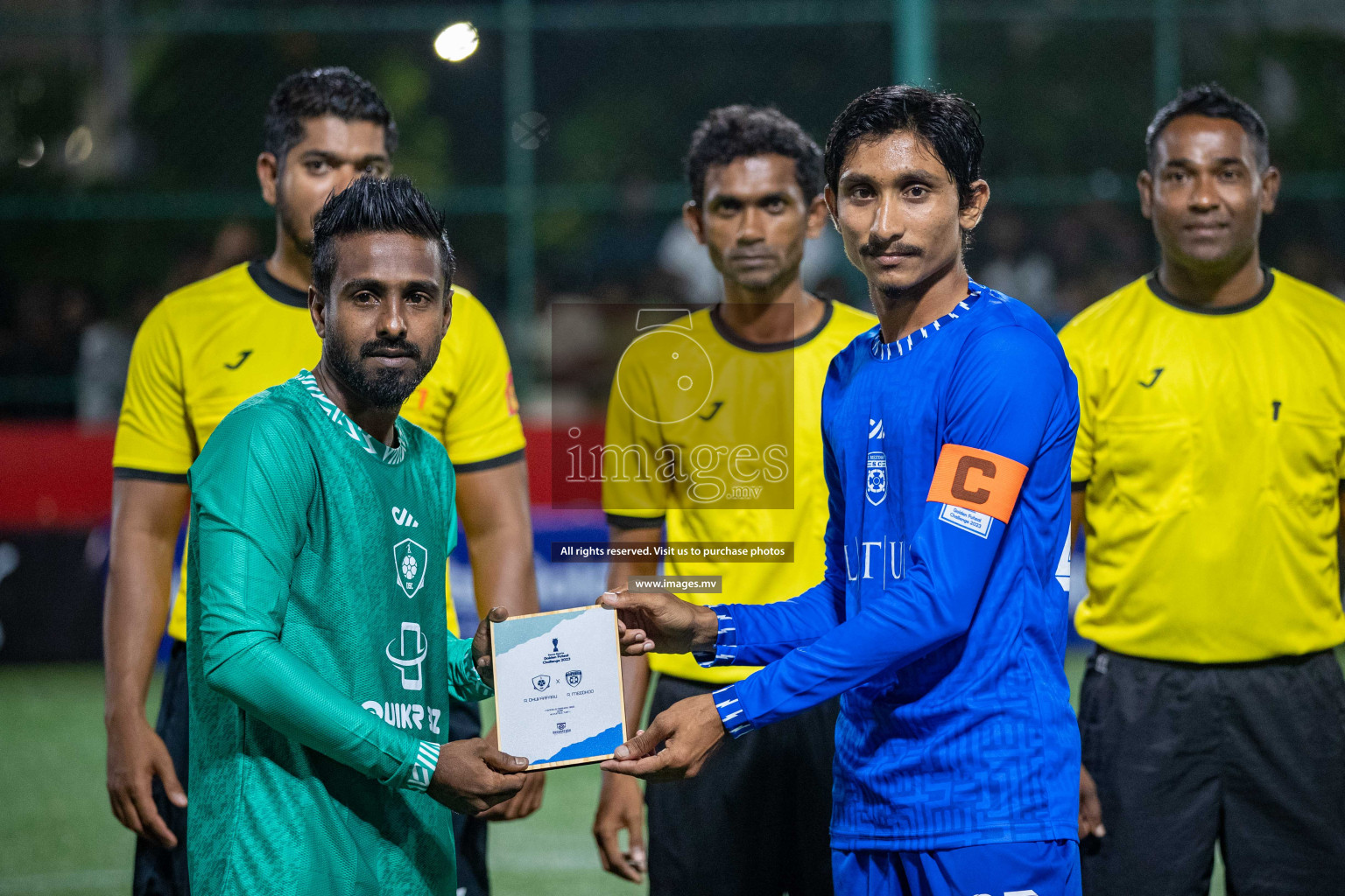 R. Meedhoo vs R. Dhuvaafaru in Day 2 of Golden Futsal Challenge 2023 on 06 February 2023 in Hulhumale, Male, Maldives