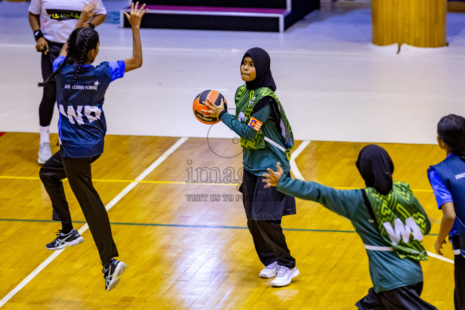 Day 8 of 25th Inter-School Netball Tournament was held in Social Center at Male', Maldives on Sunday, 18th August 2024. Photos: Nausham Waheed / images.mv