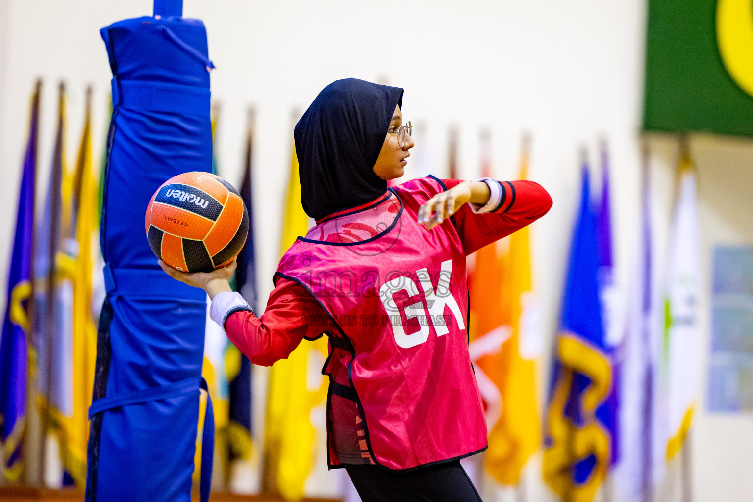 Day 9 of 25th Inter-School Netball Tournament was held in Social Center at Male', Maldives on Monday, 19th August 2024. Photos: Nausham Waheed / images.mv