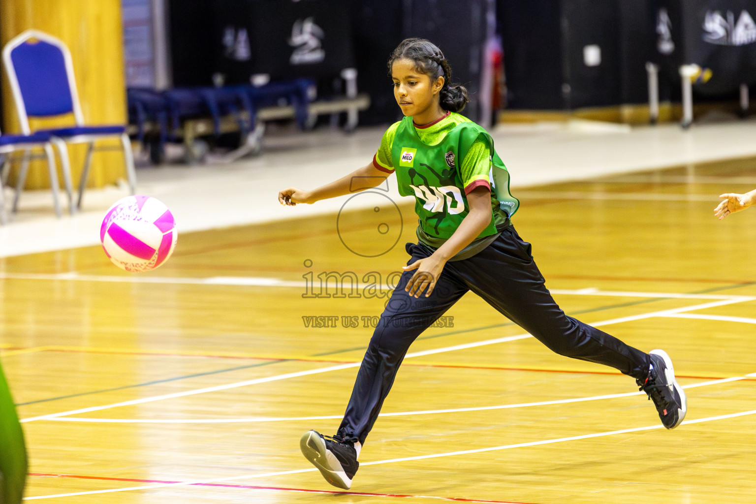Young Netters B vs Fionti SC in Day 5 of 3rd Netball Junior Championship, held at Social Center on Thursday 23rd January 2025 . Photos: Shuu Abdul Sattar / images.mv