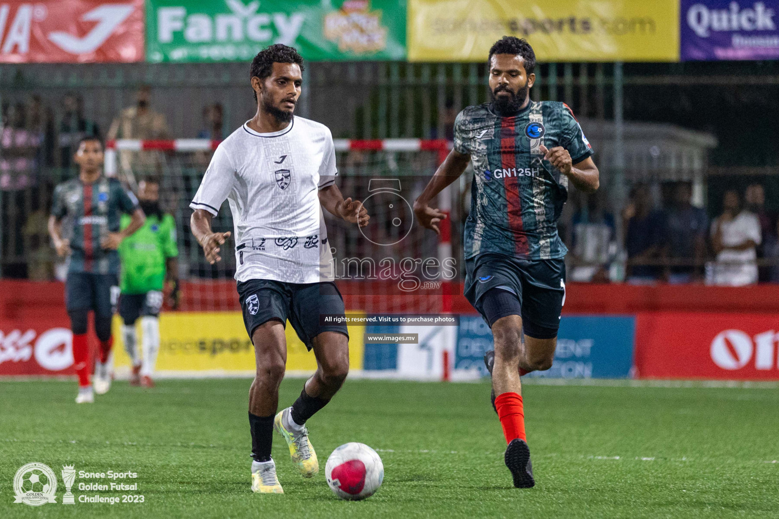 R. Inguraidhoo vs R. Innamadhoo in Day 4 of Golden Futsal Challenge 2023 on 08 February 2023 in Hulhumale, Male, Maldives