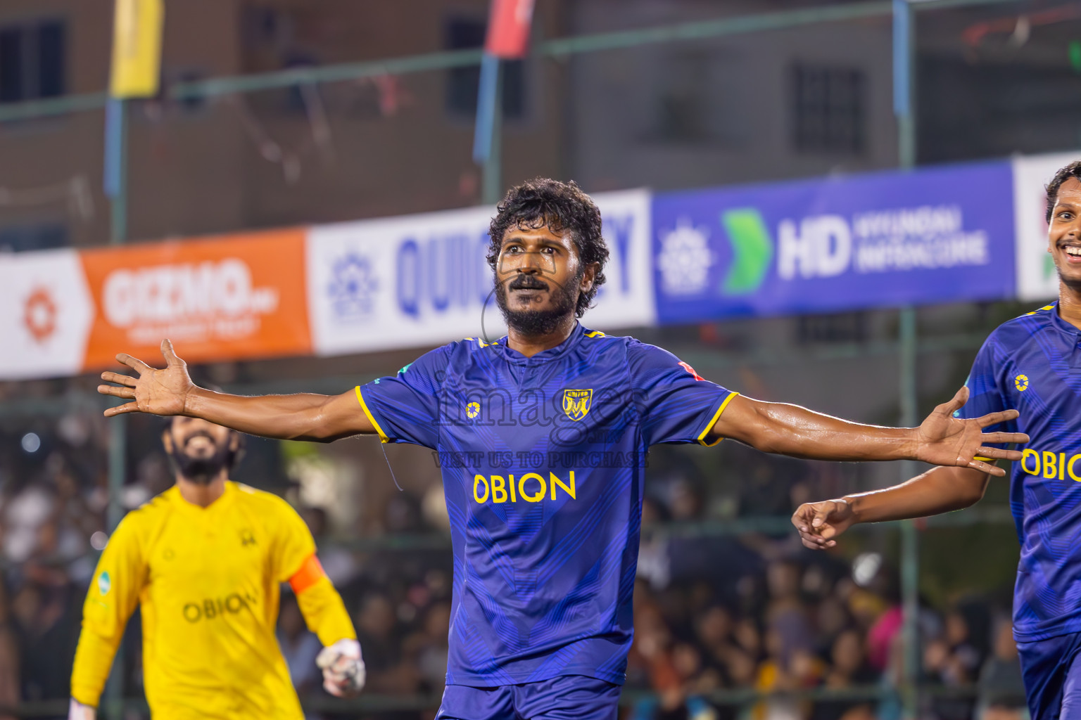 Th Thimarafushi vs B Eydhafushi in Quarter Finals of Golden Futsal Challenge 2024 which was held on Friday, 1st March 2024, in Hulhumale', Maldives Photos: Ismail Thoriq / images.mv