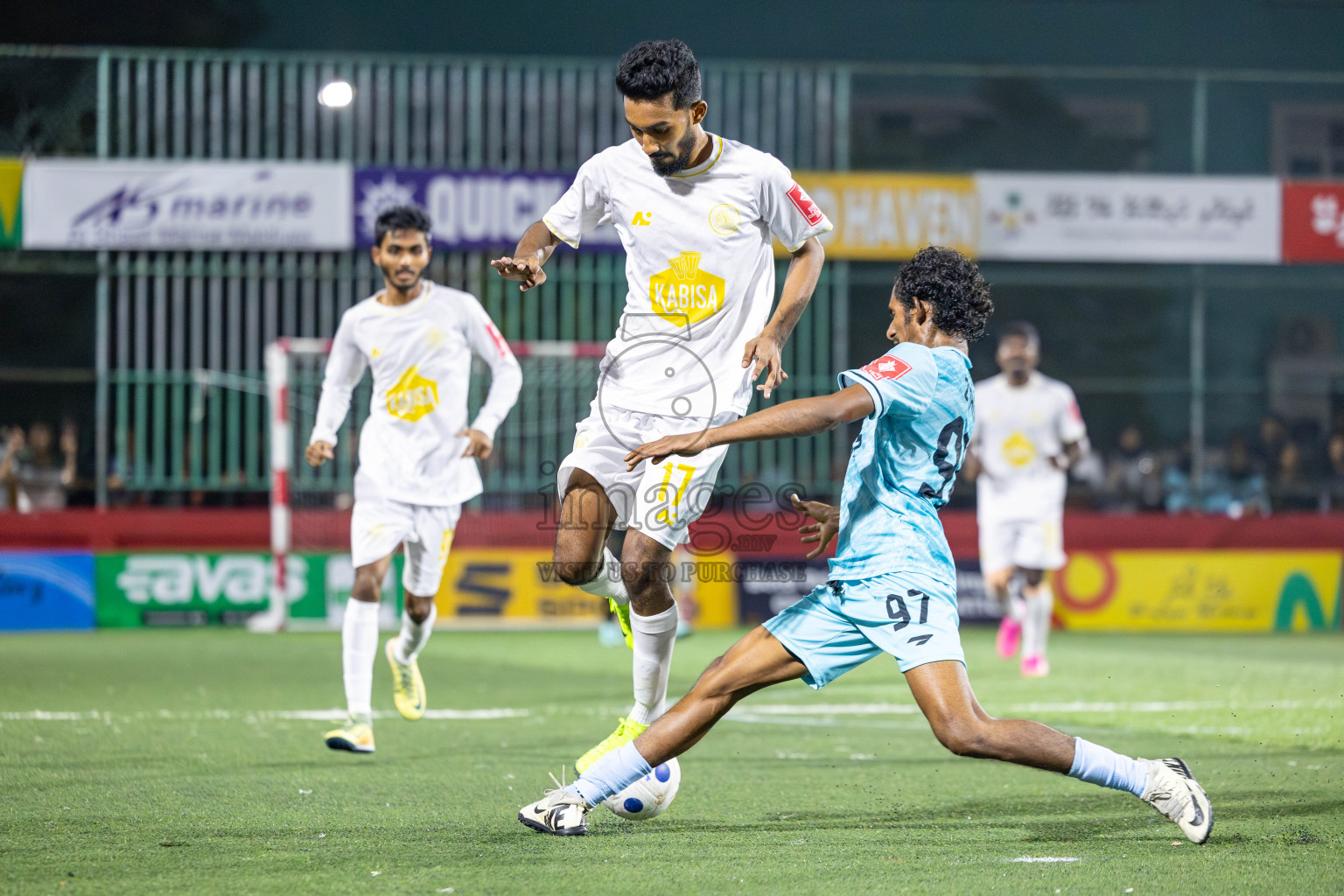 HDg Finey vs HDh Makunudhoo in Day 13 of Golden Futsal Challenge 2025 was held on Friday, 17th January 2025, in Hulhumale', Maldives 
Photos: Hassan Simah / images.mv