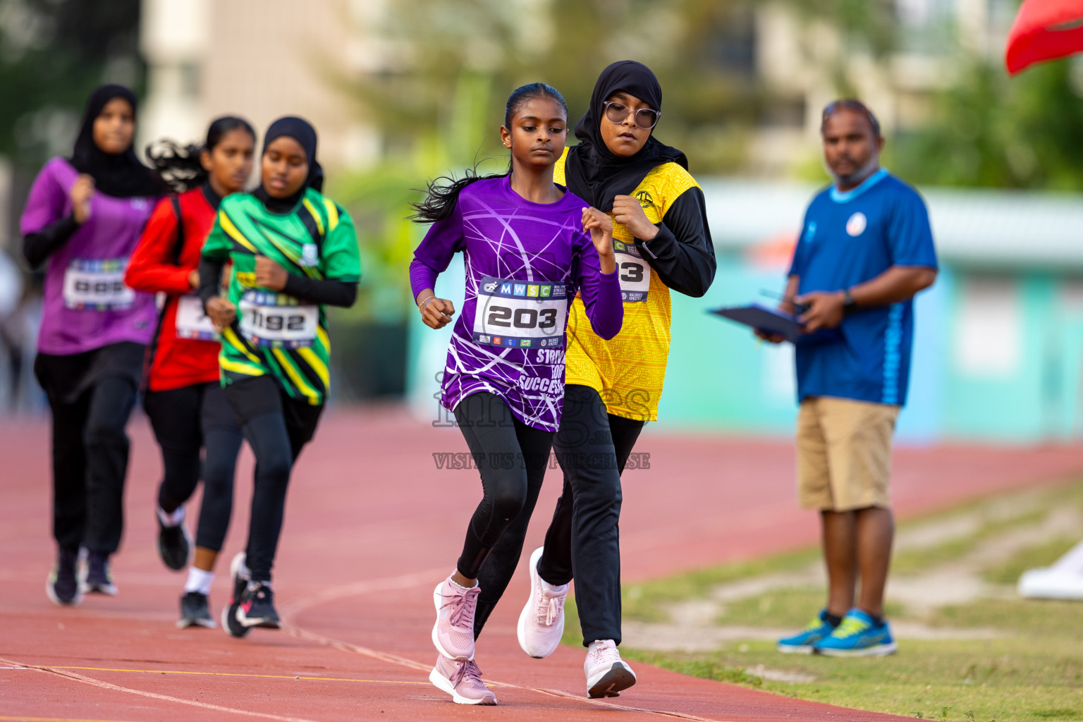 Day 2 of MWSC Interschool Athletics Championships 2024 held in Hulhumale Running Track, Hulhumale, Maldives on Sunday, 10th November 2024. Photos by: Ismail Thoriq / Images.mv