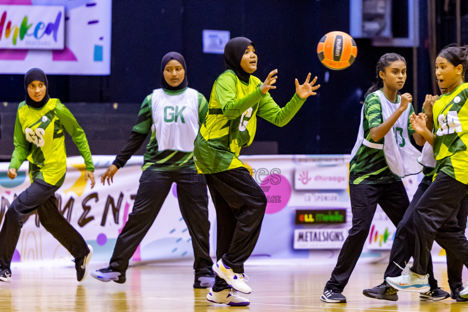 Day 12 of 25th Inter-School Netball Tournament was held in Social Center at Male', Maldives on Thursday, 22nd August 2024. Photos: Nausham Waheed / images.mv