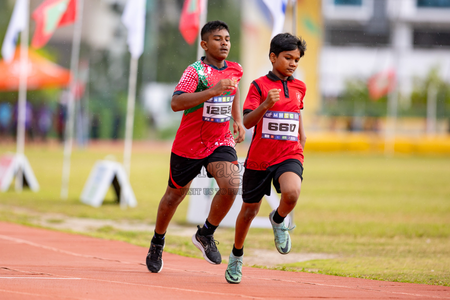 Day 3 of MWSC Interschool Athletics Championships 2024 held in Hulhumale Running Track, Hulhumale, Maldives on Monday, 11th November 2024. 
Photos by: Hassan Simah / Images.mv