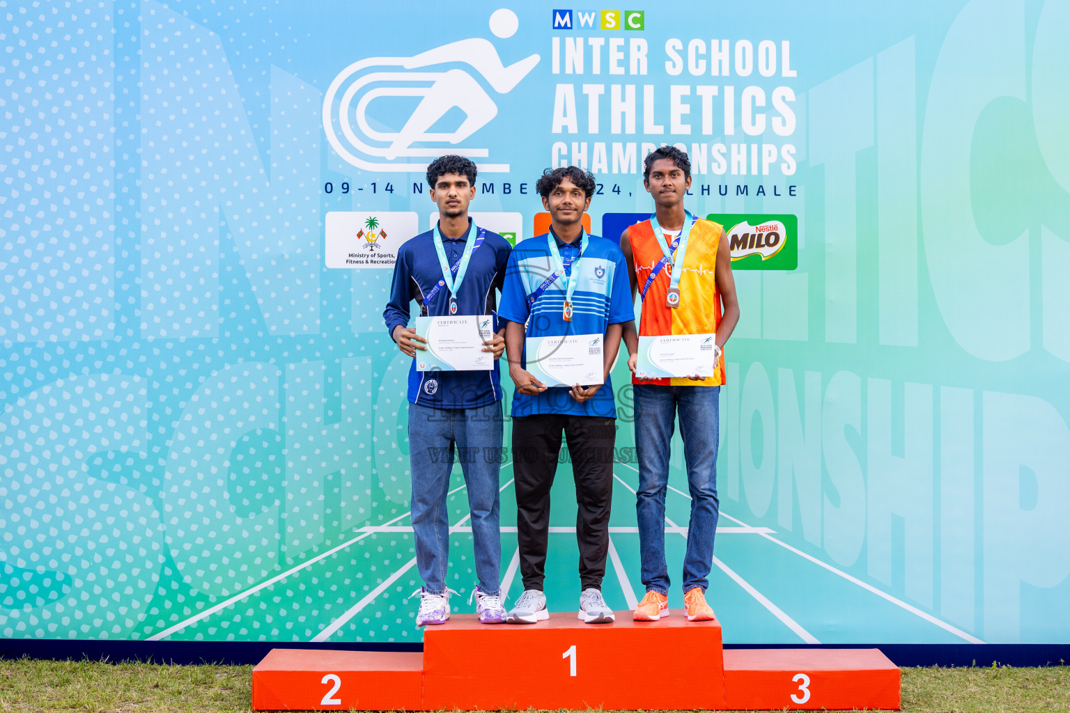 Day 5 of MWSC Interschool Athletics Championships 2024 held in Hulhumale Running Track, Hulhumale, Maldives on Wednesday, 13th November 2024. Photos by: Ismail Thoriq / Images.mv