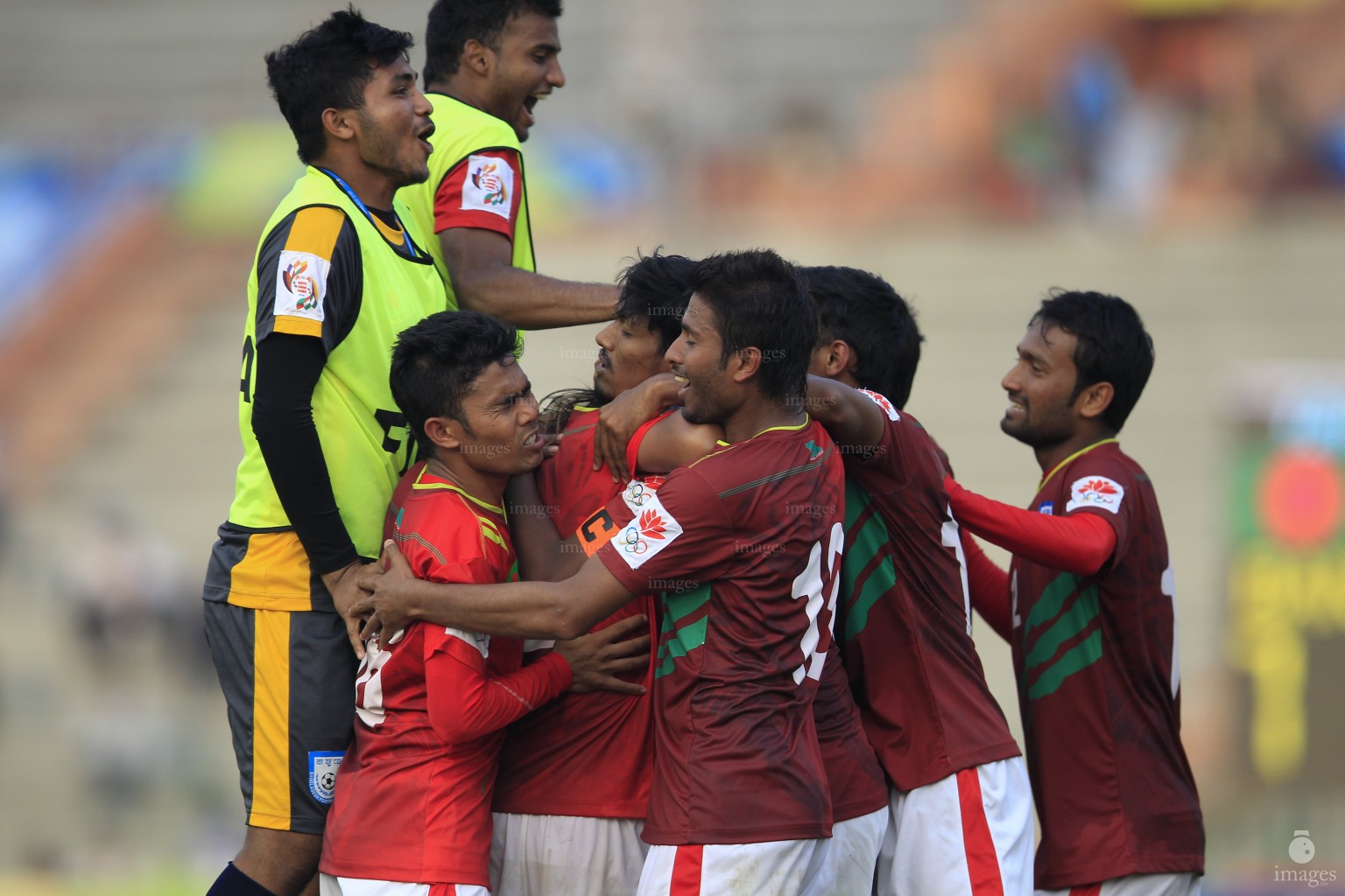 Maldives U23 national football team played against Bangladesh U23 team in the South Asian Games Football event in Guwahati, India  (Images.mv Photo: Mohamed Ahsan)