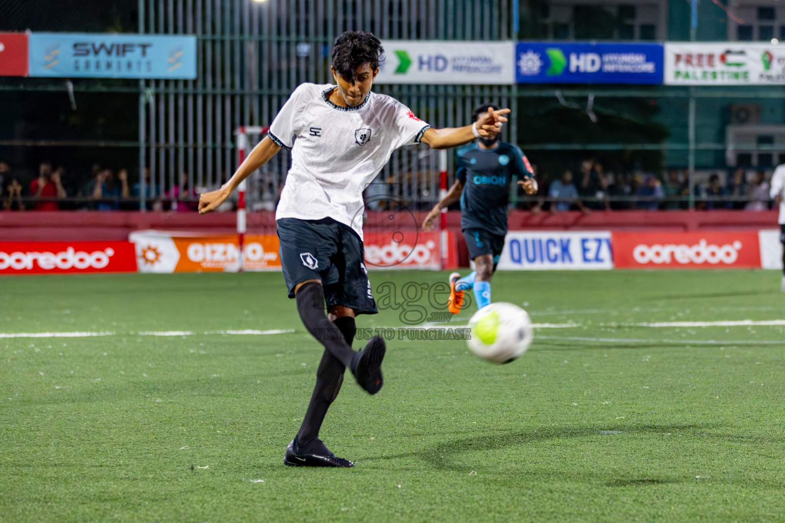 R. Dhuvaafaru VS Sh. Feydhoo on Day 33 of Golden Futsal Challenge 2024, held on Sunday, 18th February 2024, in Hulhumale', Maldives Photos: Hassan Simah / images.mv