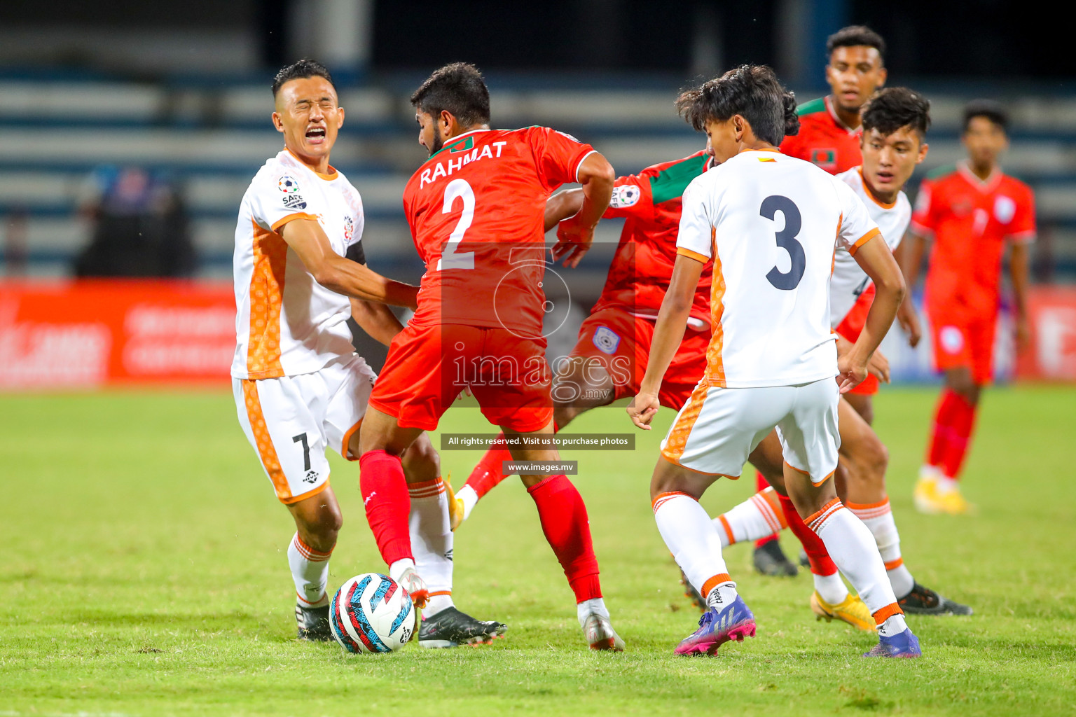 Bhutan vs Bangladesh in SAFF Championship 2023 held in Sree Kanteerava Stadium, Bengaluru, India, on Wednesday, 28th June 2023. Photos: Nausham Waheed, Hassan Simah / images.mv